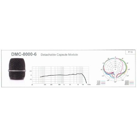 Capsula microfonica a condensatore cardiode per IN 64TH,IN 264TH, MH 8800Gi,KA-8TH Impedenza 800 ohm DMC-8000-6 JTS